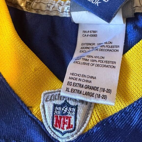 BUNDLE‎  St. Louis Rams Kids XL Blue Yellow #55 LAURINAITIS Jersey & men L Tee - Picture 2 of 13